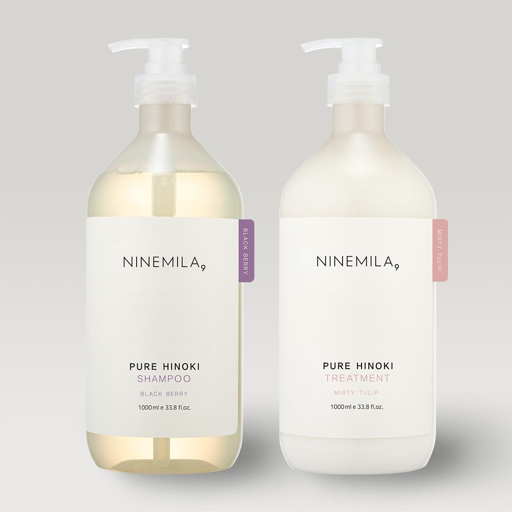 1+1 Nine mila Hinoki ヴィーガン ボディウォッシュ 大容量 パフューム 背中ニキビ 香り良い オールインワン シャワージェル ブラックベリー 1000ml
