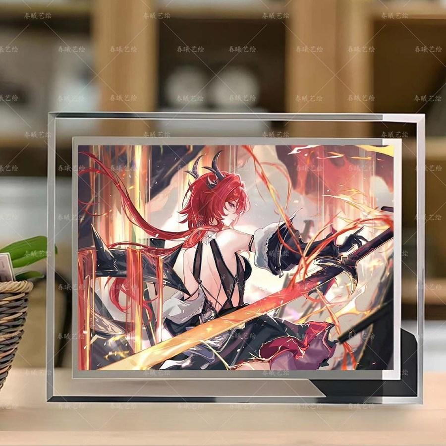 [アークナイツ エンドフィールド] レバテイン スカディ クリスタル イラスト フレーム 명방 グッズ プレゼント 7インチ レバテイン 14