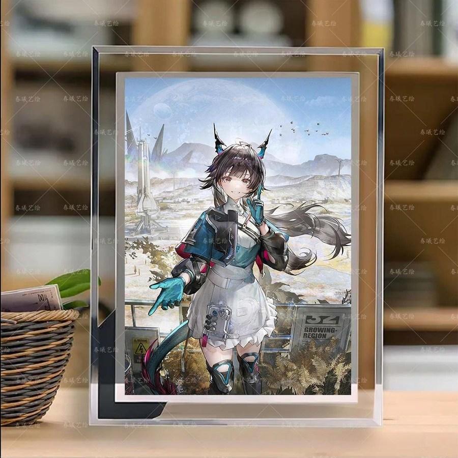 [アークナイツ エンドフィールド] 진천우 クリスタル イラスト フレーム インテリア 装飾 명방 グッズ プレゼント 진천우 09 5インチ