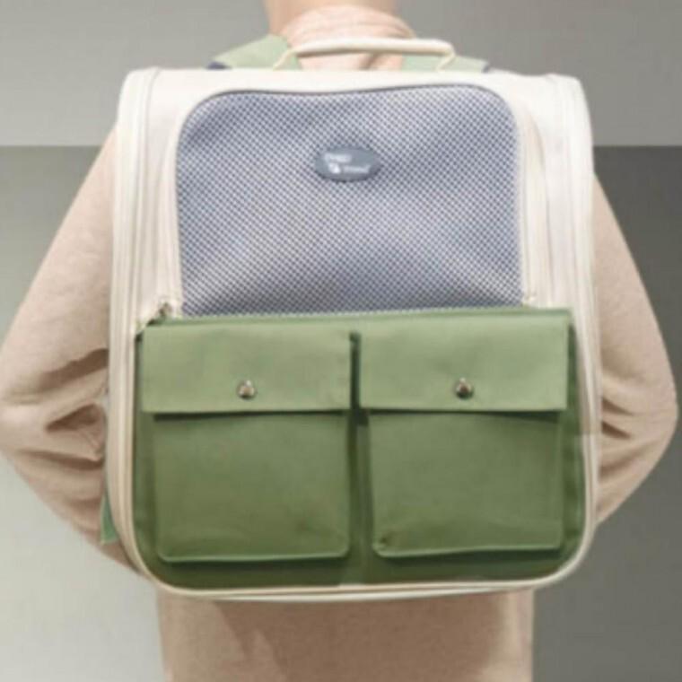 バックパック型移動バッグ ドッグ用外出散歩バッグ ミント カラー 犬 펫백 펫 캐리어