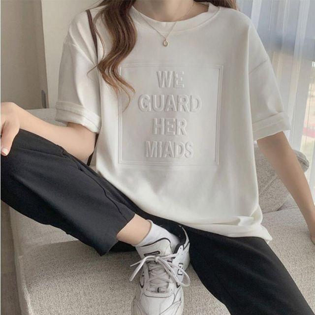 オレンジ トップス レディース ホワイト Tシャツ 半袖Tシャツ 高品質 Tシャツ