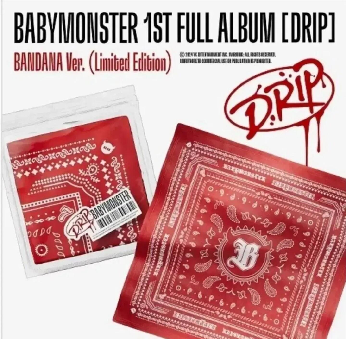 베이비몬스터 BABYMONSTER 정규 1집 DRIP 드립 반다나 버전 한정반 미개봉