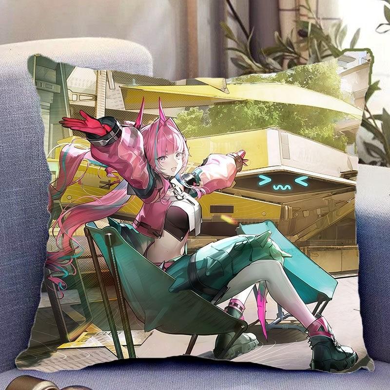 명일방주 엔드필드 이본 새틴 소재 커버 쿠션 베개 셋트  6  35x35cm  밝은 새틴