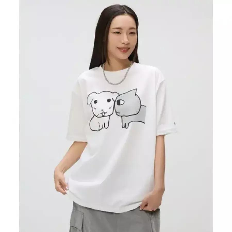SPAO 가나디 반팔 티셔츠OFF 화이트 SPRLG25U09