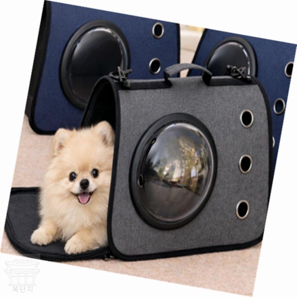  돼지네만물상 猫ケージ 猫バッグ ドーム型透明窓 ペットキャリー 2WAY ストラップ