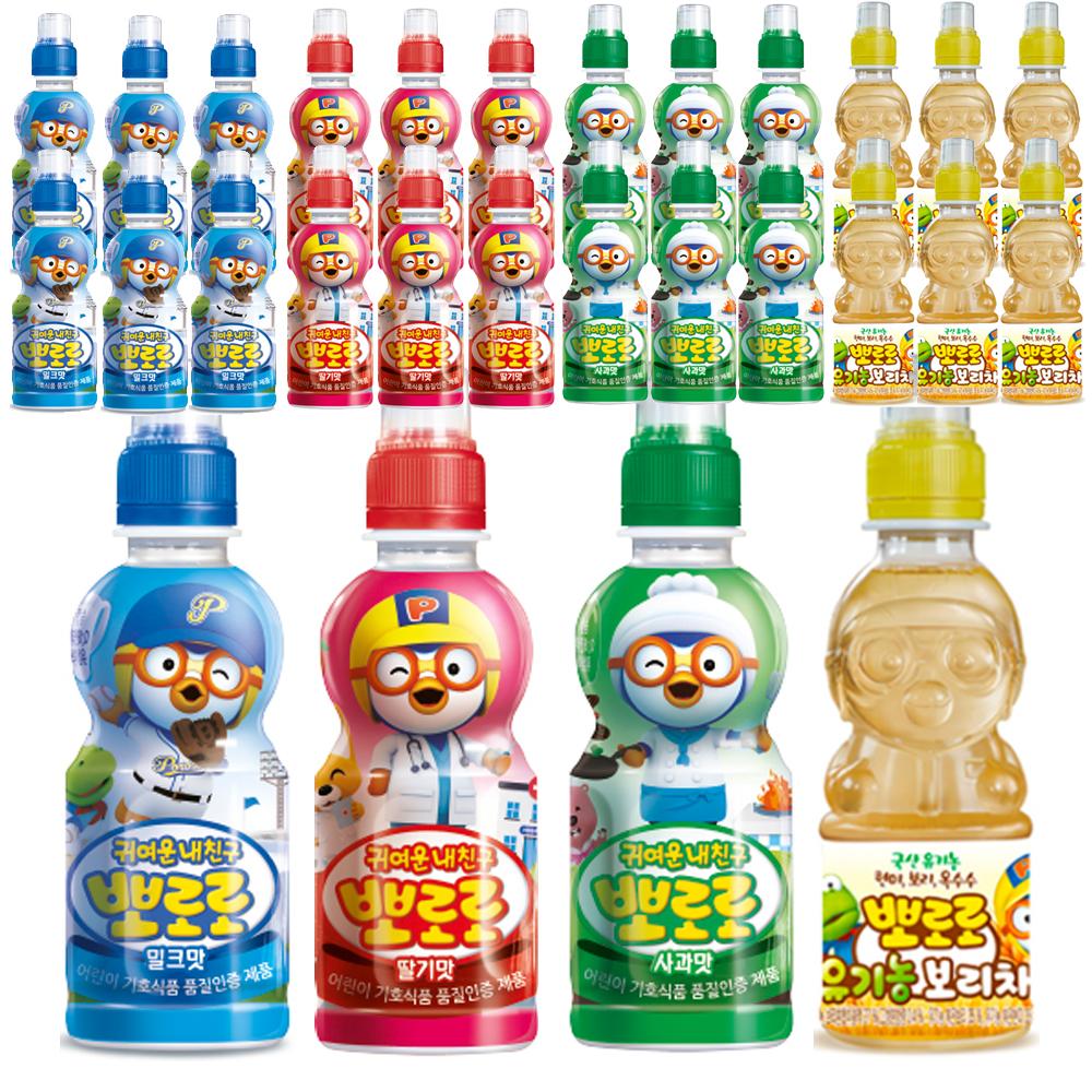 뽀로로 ジュース ミルク味 いちご りんご 235ml 麦茶 220ml 各6個ずつ 24個 子供用ジュース