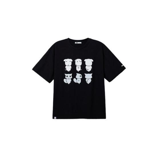 Spao스파오 x 가나디 ショートスリーブTシャツ グラフィック ブラック SPRLG25U09 SPRLG37U38