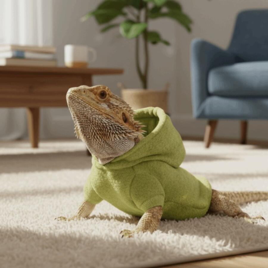 페럿 (Ferret) フーディー (Hoodie) トカゲ用服 単色 防風ハーネス ベスト ビアードドラゴン ペットショー