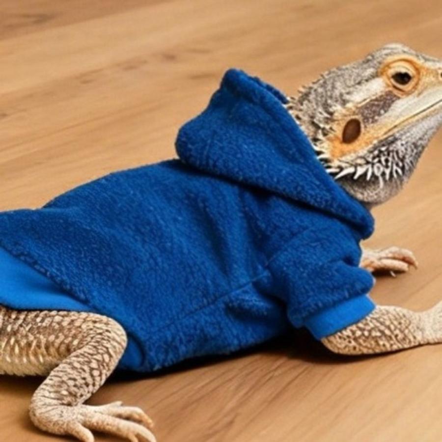 페럿 (Ferret) フードTシャツ (Hoodie) トカゲ用服 単色 防風 ビアードドラゴン ハーネス ベスト ペットショー