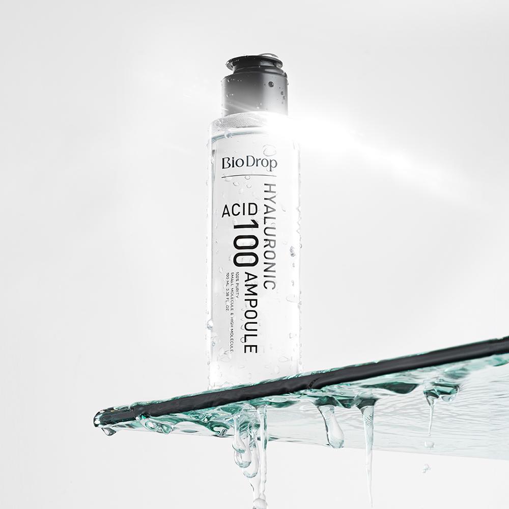 バイオドロップ ヒアルロン酸 100 アンプル 純度 100% 高濃縮原液 高保湿セラム 100ml, 1個