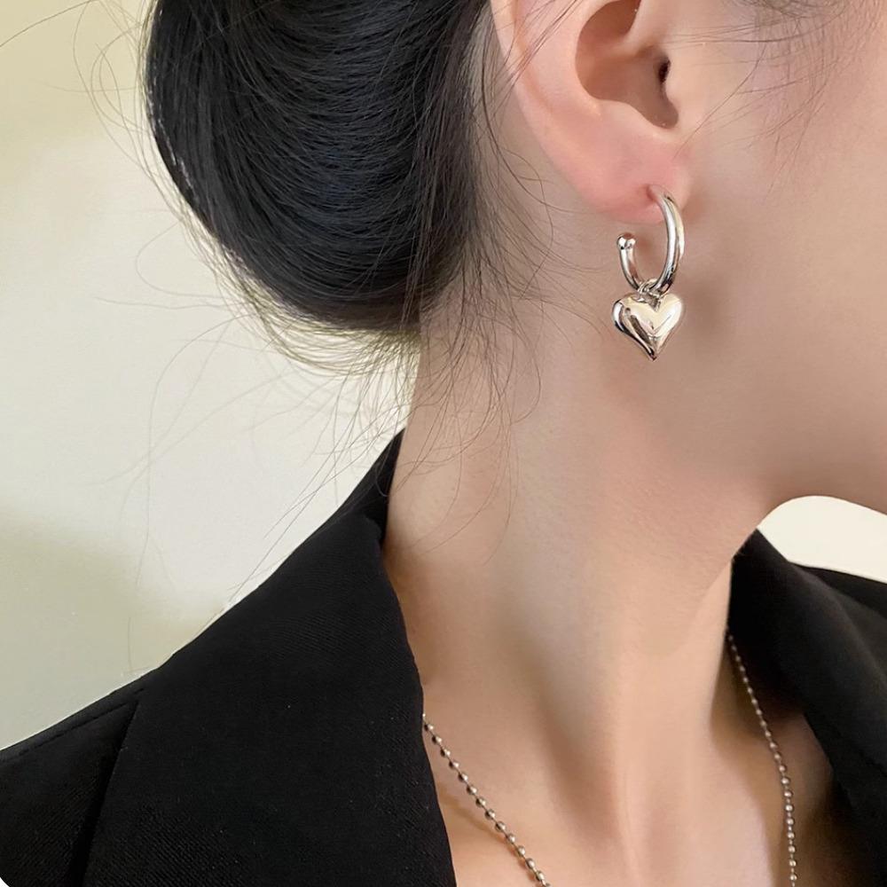 サージカル ハートループ ドロップピアス