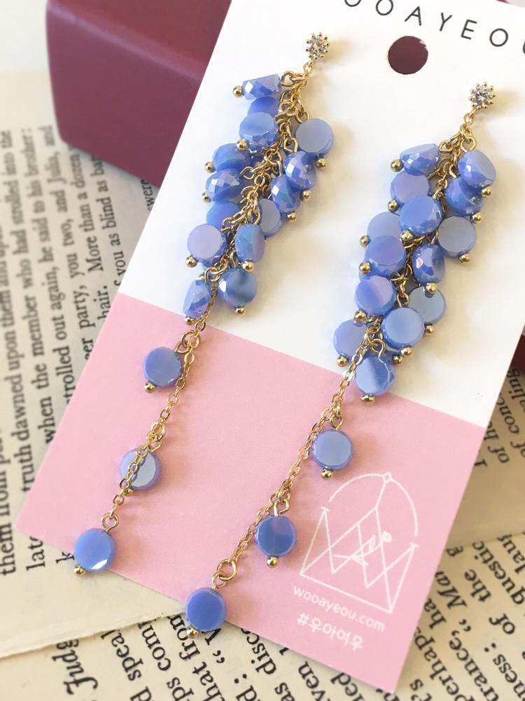 クリスタル ロングドロップピアス シャンデリア 夏 バカンス