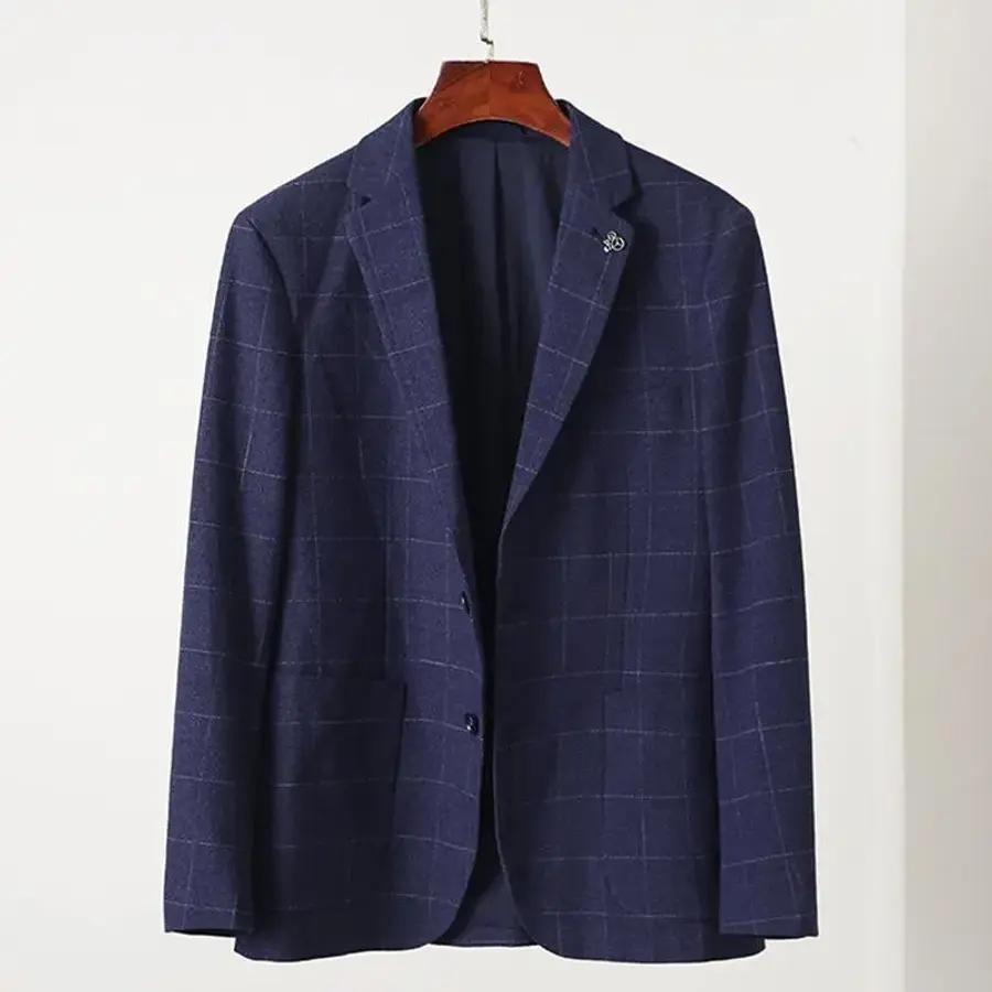 メンズカジュアルスーツ ジャケット ブレザー スーツ コート 春 秋 チェック 若者 スリム 通勤ルック デートルック トップ ファッション