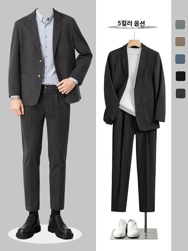 メンズ カジュアル スーツ オフィス モダン ルーズフィット ビジネス コーディネート 会社 デイリー デート シンプル ファッション