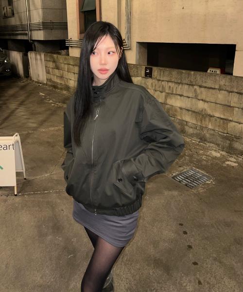 [グッドライフワークス] コットン ハリントン ジャケット チャコール 25SSGJ07CH