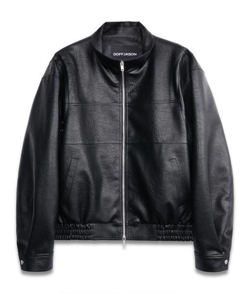 [ドープジェイソン] ベクター ハイネック レザー ジャケット BLACK DJVLJ011BLK