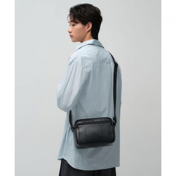 MUSINSA STANDARD 코티드 캔버스 미니 크로스백 블랙