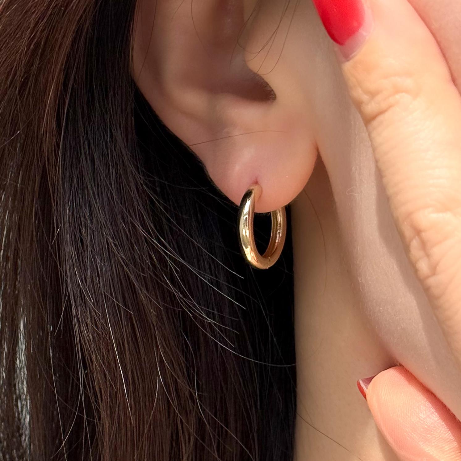 14k 18k エッセンシャル ボールド リング ピアス レディース ゴールド デイリー