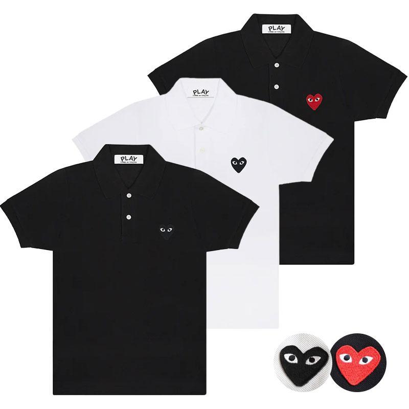 COMME des GARÇONS PK カラー 半袖 ハート ポロシャツ ブラック ホワイト