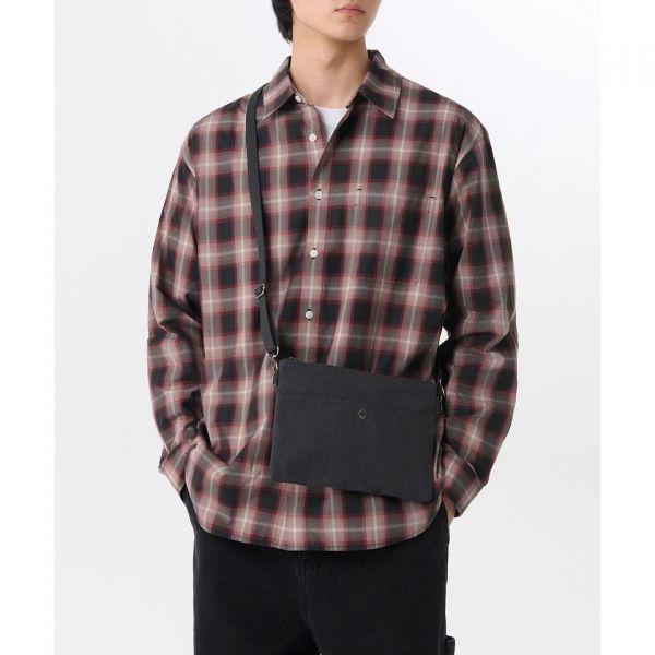 MUSINSA STANDARD ウォッシュド キャンバス サコッシュ チャコールグレー