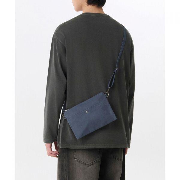 MUSINSA STANDARD ウォッシュド キャンバス サコッシュ ネイビー