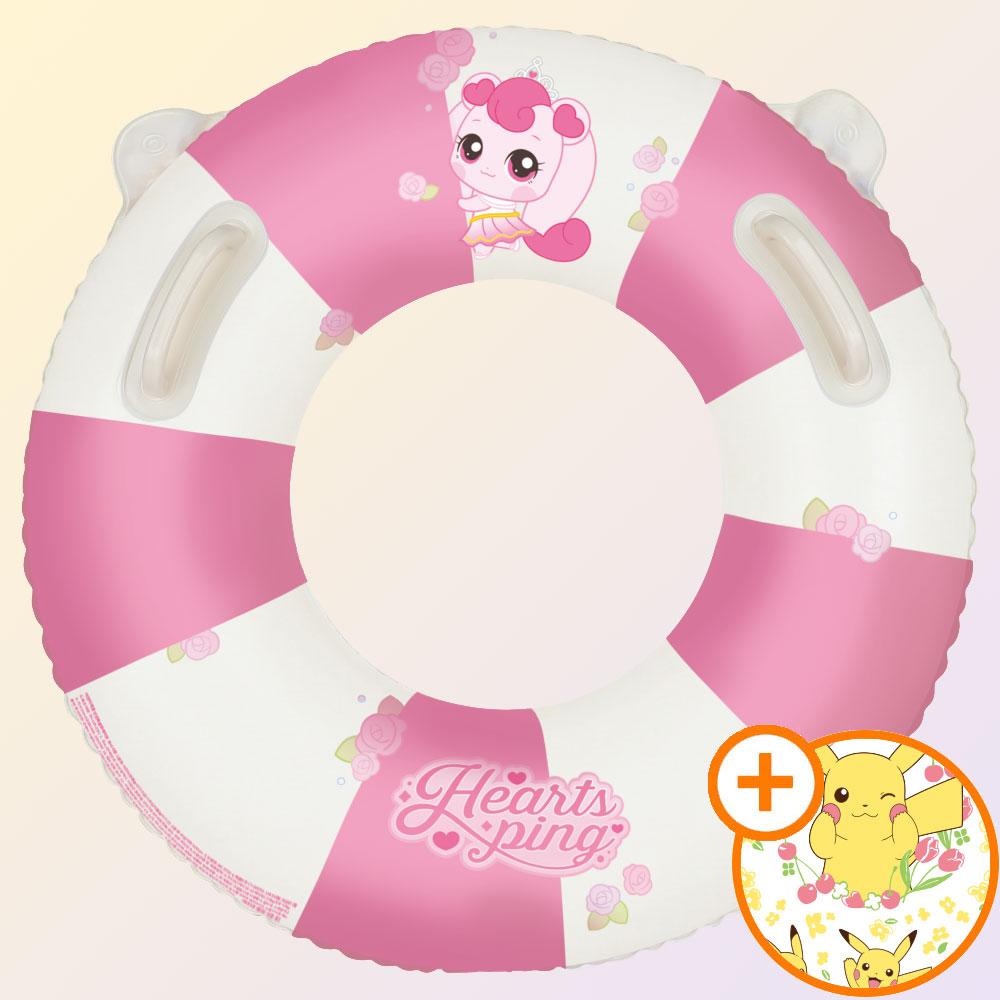 プリンセス キャッチティニピン(Catch Teenieping) 浮き輪 65cm +ステッカーセット ベビー 幼児 女児 ハンドル付き 浮き輪 水遊び