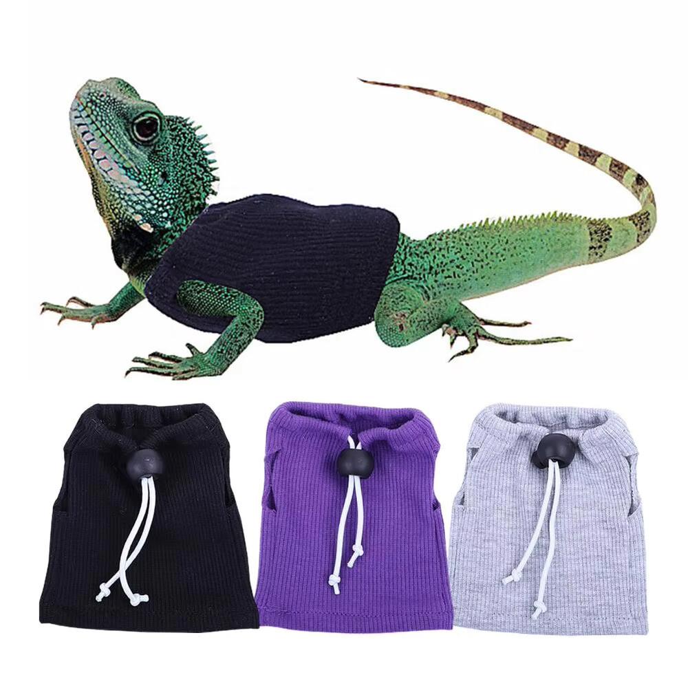 トカゲ服 トカゲ 服 バックル調整 爬虫類 ヒゲ ドラゴン Tシャツ ベスト トップス ヤモリ用