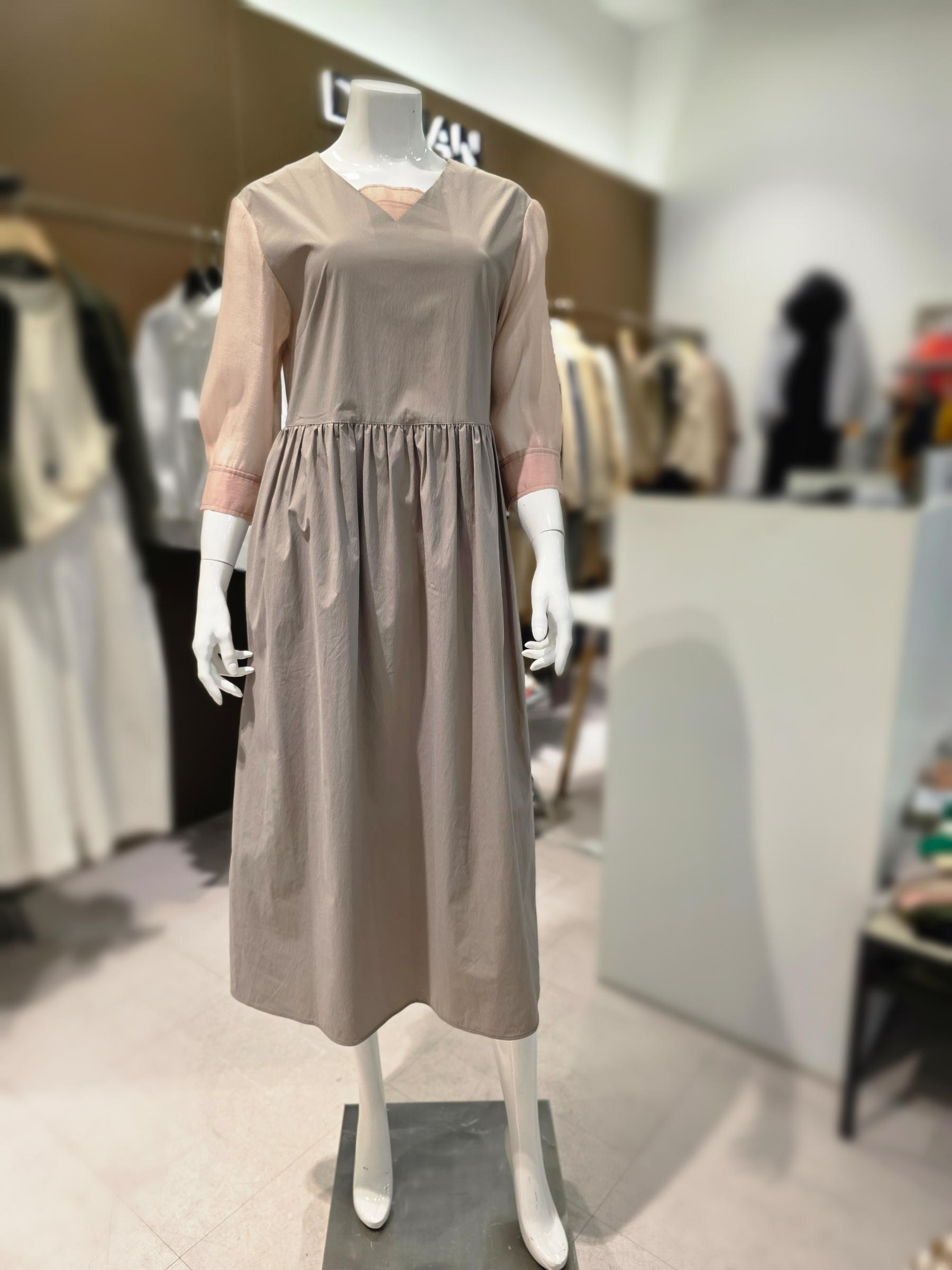 デミアン 夏 ラウンドネック シフォン ピンク ワンピース DI42810