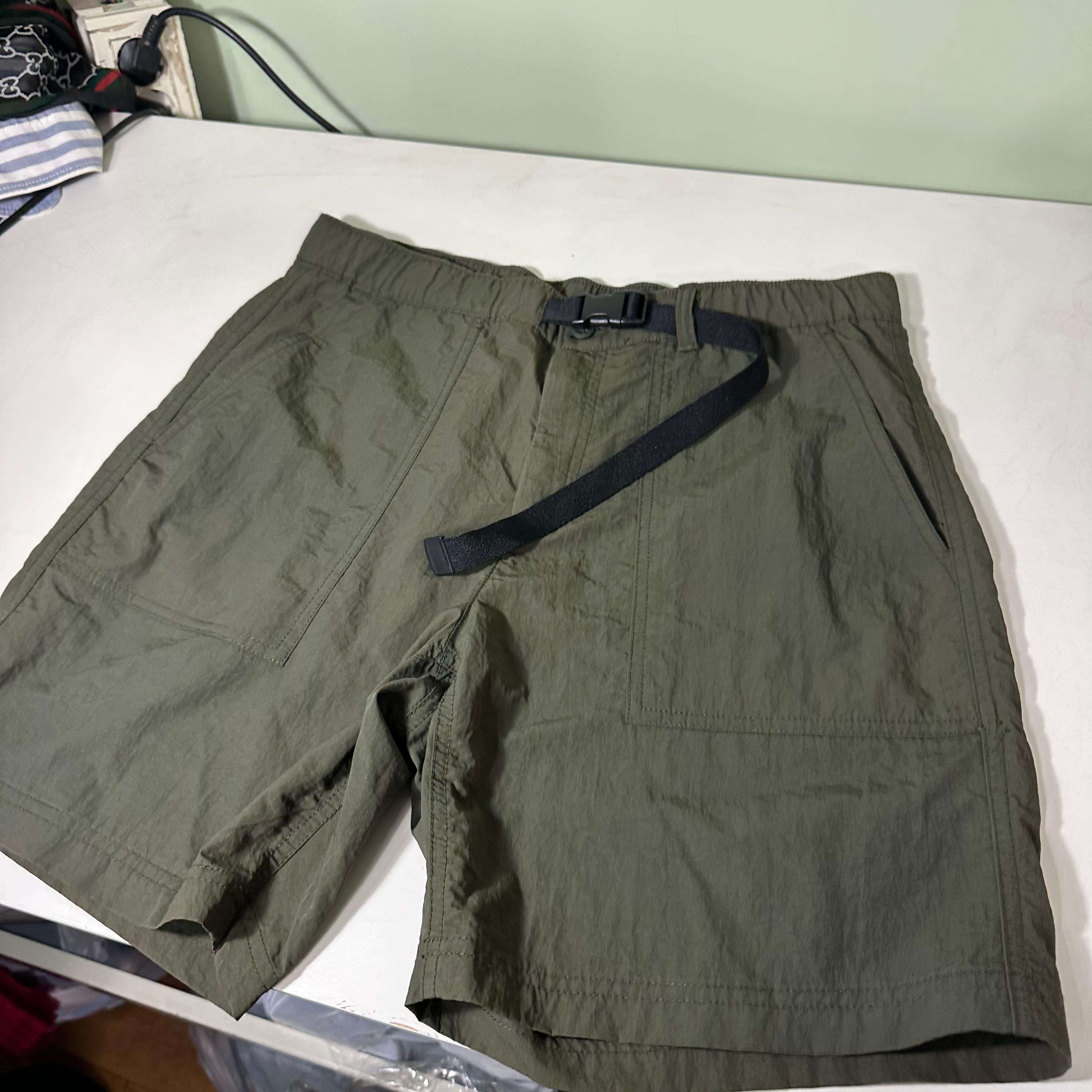 32 M-L 무신사스탠다드 카키브라운 밴딩 나일론쇼츠