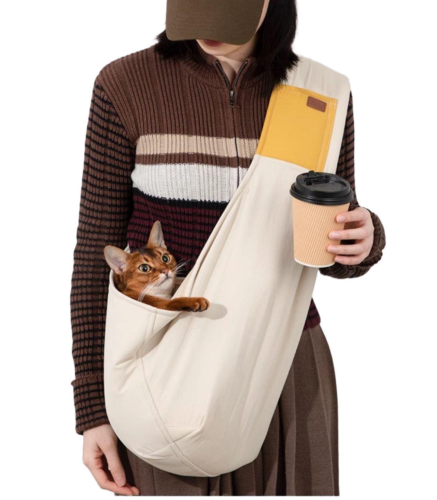 猫用 スリングバッグ 猫用 キャリーバッグ 外出用 ペットキャリア ポシェット バッグ ショルダーバッグ