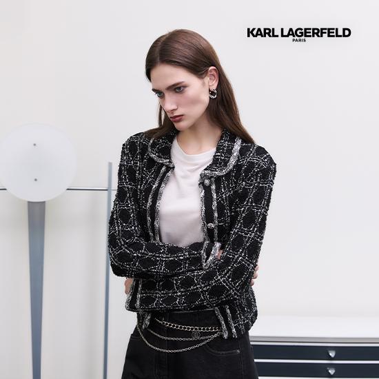 KARL LAGERFELD 25FW ECLA KNITTING TWEED JACKET