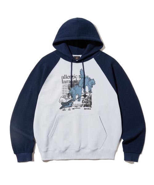 [BROWNBREATH] ALLERGIC RAGLAN HOODIE - NAVY BKSMHD005NV