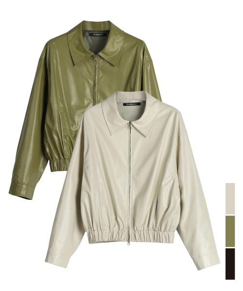 [URBAN DRESS] Hally コーティング フェイクレザー ジャケット - 3COL AV44JK06