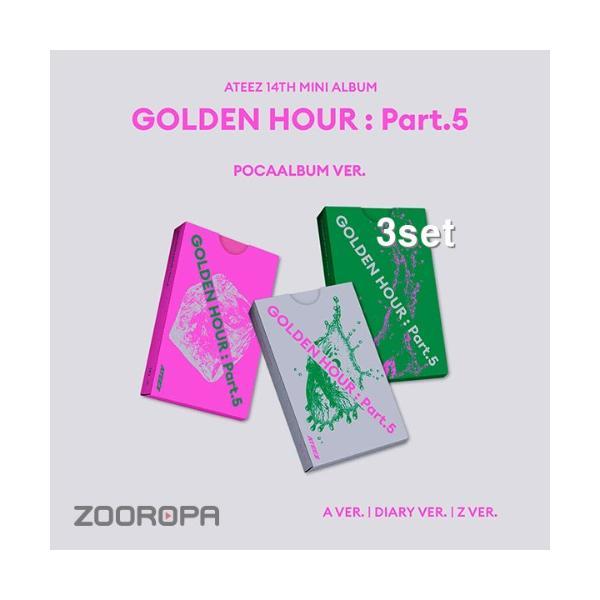 (3種セット/フォトカードアルバム) ATEEZ エイティーズ GOLDEN HOUR Part 5 14th Mini Album