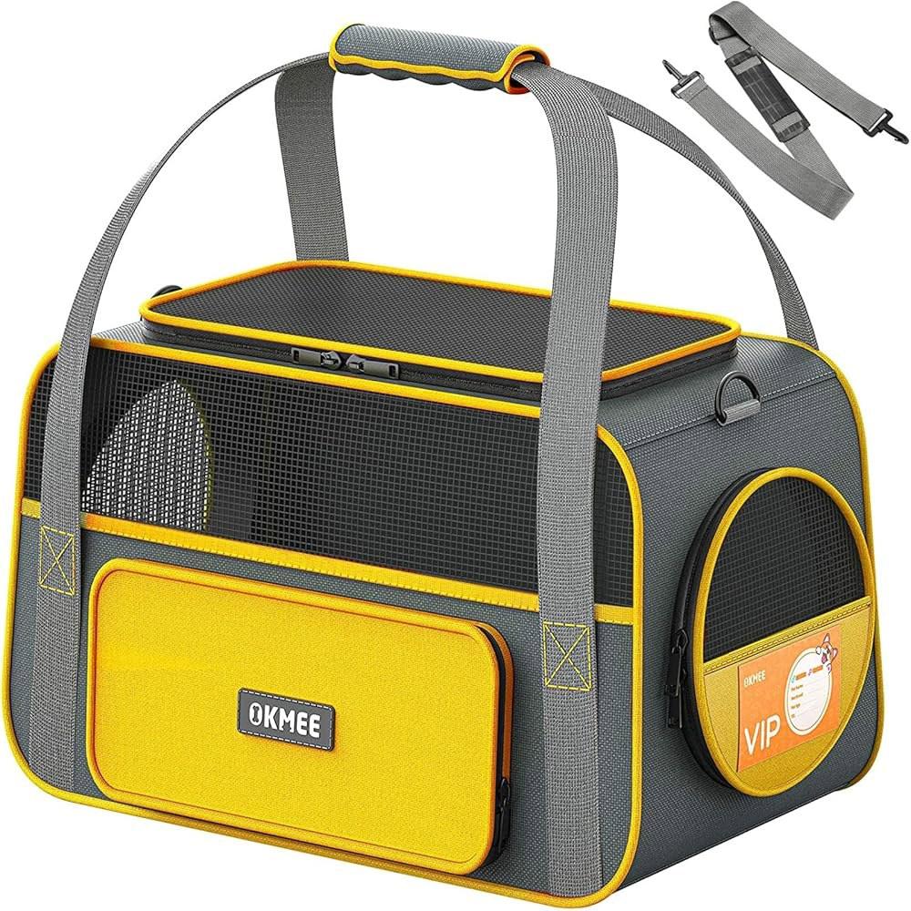 小型 猫 犬 OKMEE ソフト ペット キャリア メッシュウィンドウ 5ドア 3箇所 旅行