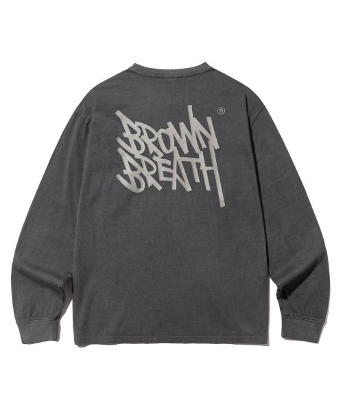 [ブラウンブレス] TAG PIGMENT LONGSLEEVE - CHARCOAL BKSMLTB02CC