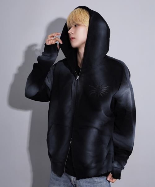 [피마다지윈] Aurora Eyes Hood Zip-Up_[Black] PD53HD002