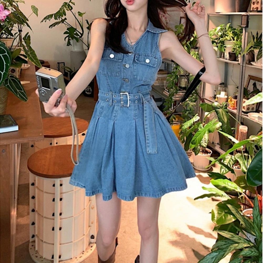 BLACKPINK ジス デニムワンピース ノースリーブ スリーブレス 衣装 服 ファッション
