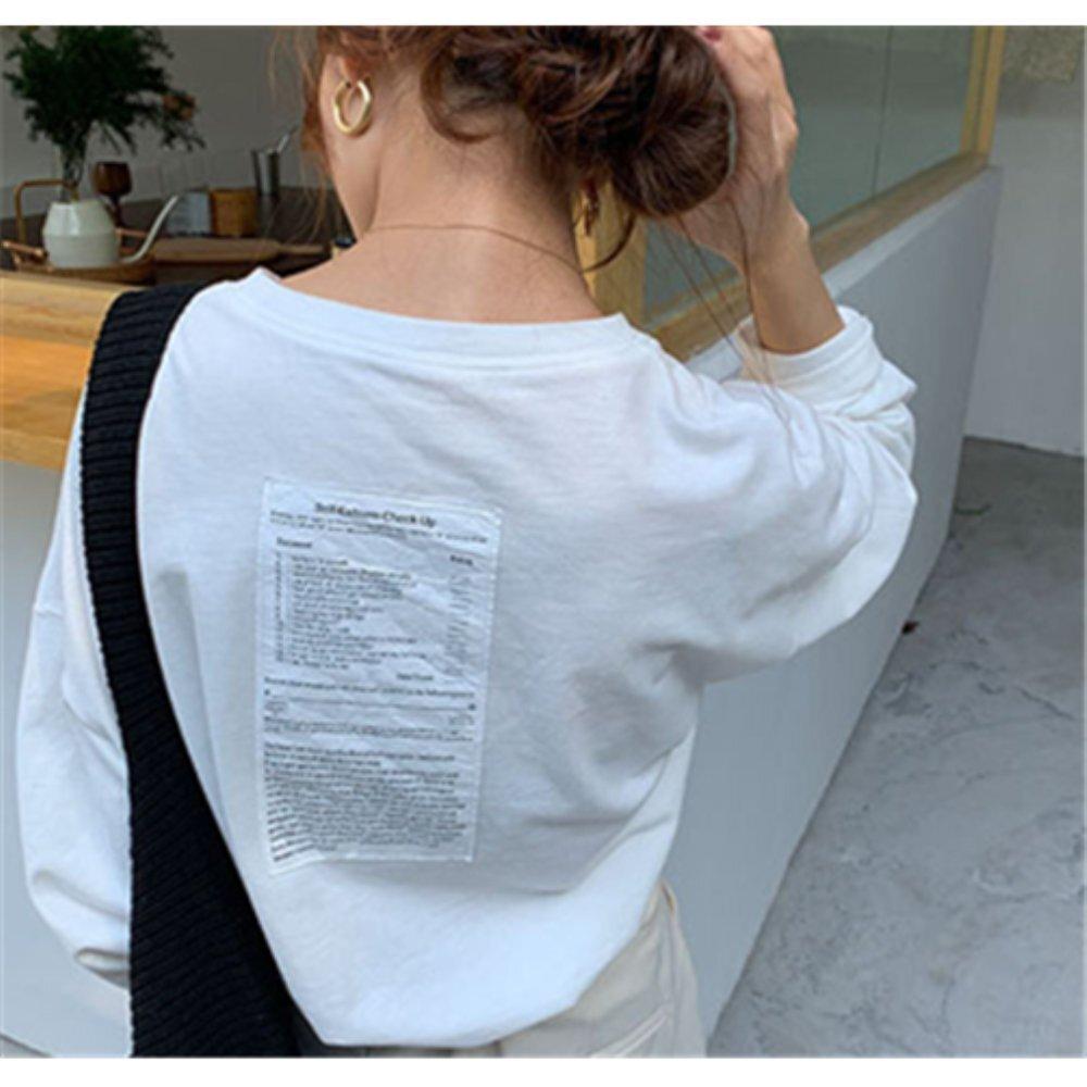 レディース ラウンドネック ルーズフィットTシャツ 長袖 ベーシック カジュアル デイリー レディース トップス