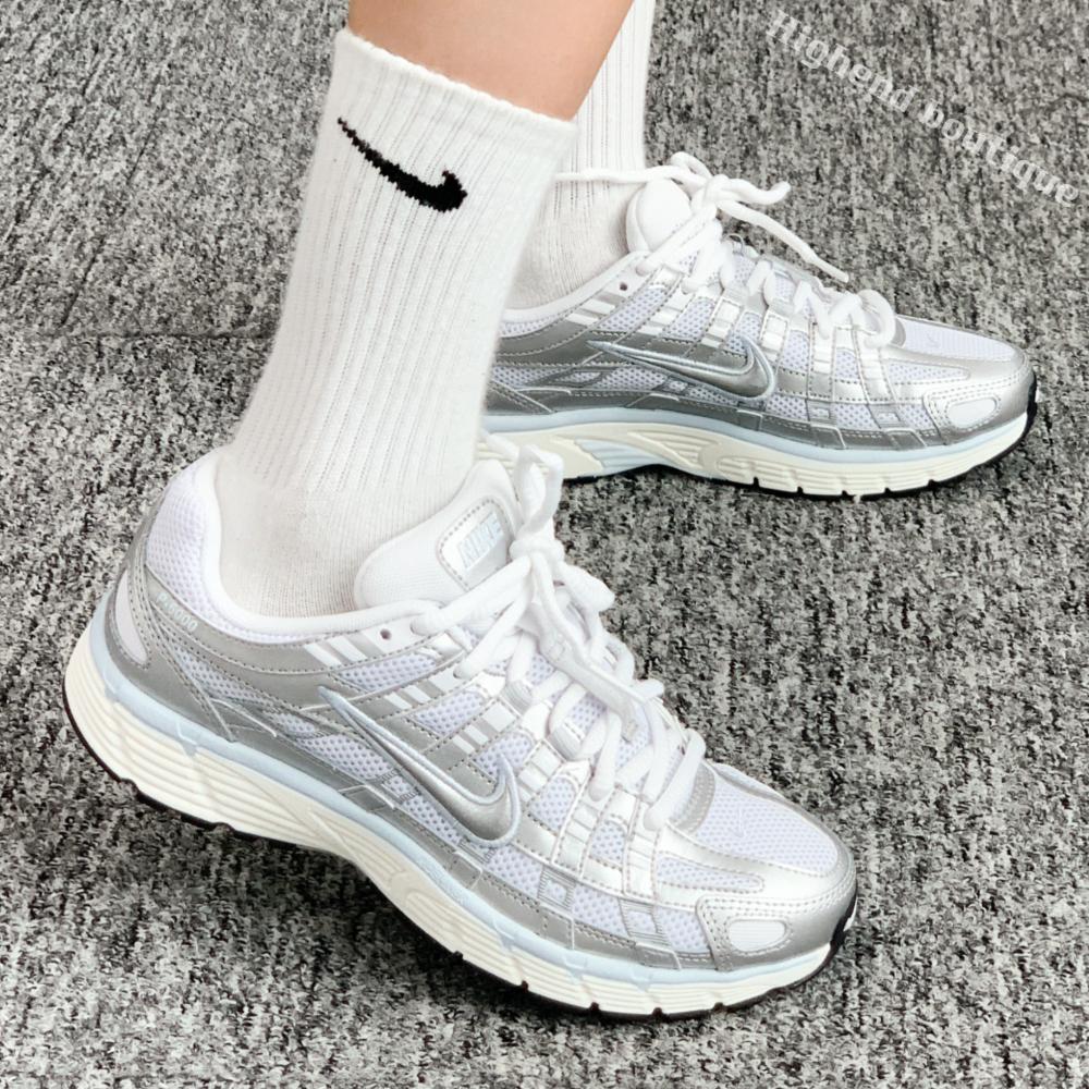 NIKE P-6000 P6000 厚底 ランニングシューズ レディース スニーカー 夏 プラチナ シルバー ホワイト