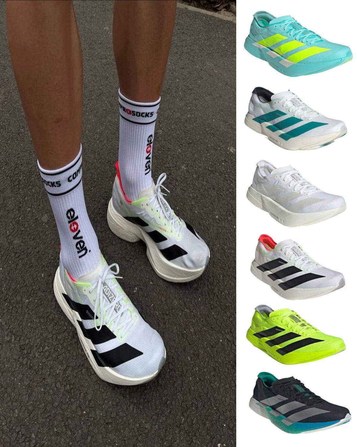 adidas adizero Adios Pro 4 メンズ マラソン カーボン ランニングシューズ 白黒 A741ZZ KHD