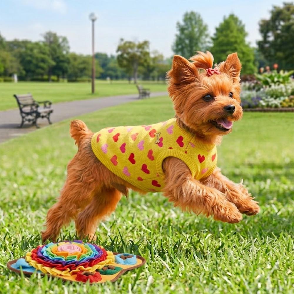 Lovegirl 犬服 イエロー 半袖 Tシャツ 小型犬