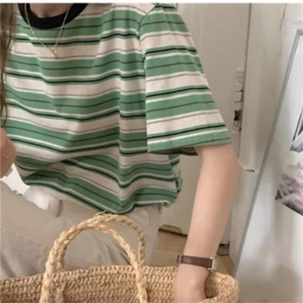 レディース ルーズフィット ラウンドネックTシャツ レディーストップス