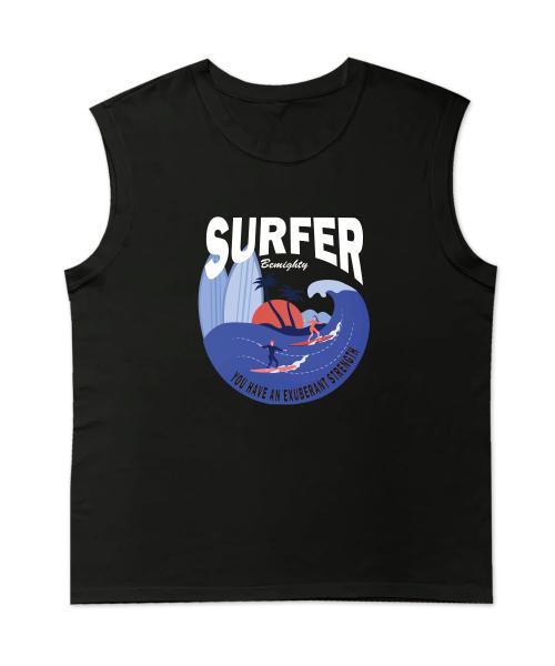 [Be myty] Surfer Drawing Sleeveless T-shirt [Black] BES-TU78 BK