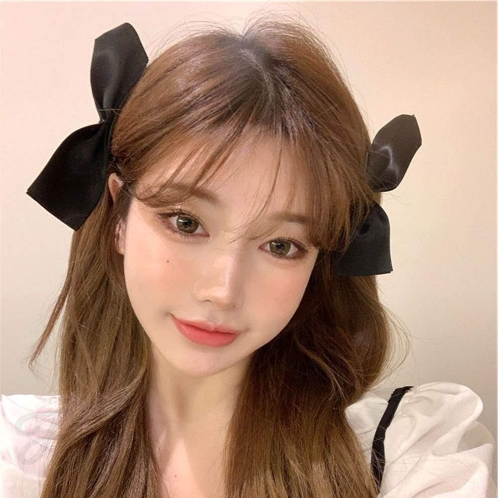 AT（エイティー）/ サテン ハーフアップ サイドヘア リボンピン / レディース ヘアピン サイドヘアピン
