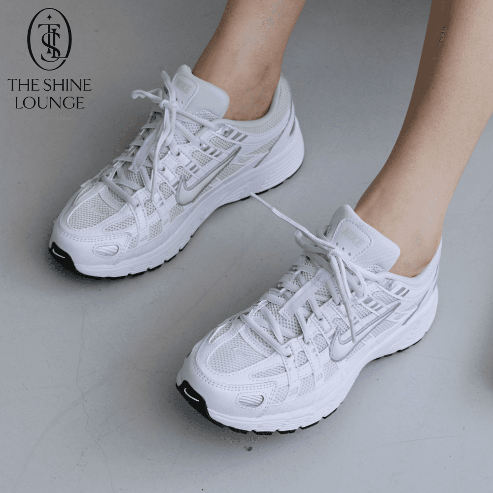 NIKE ナイキ P6000 P-6000 レディース 厚底スニーカー ランニングシューズ メタリックシルバー ホワイト
