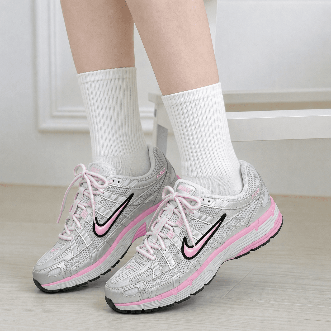 NIKE ナイキ P-6000 P6000 厚底ランニングシューズ レディーススニーカー 夏 ピンクライズ