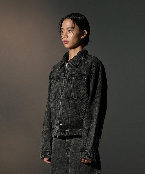 [그레일즈] OVERDYED DENIM TRUCKER [BLACK] GR23FWMO04BK