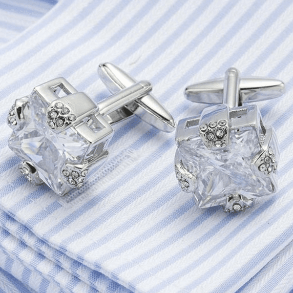 メンズ カフスボタン デイリールック ビジネス 結婚式 シャツ 袖ボタン スーツ ドレスシャツ アクセサリー ファッション用品 メタル シルバー