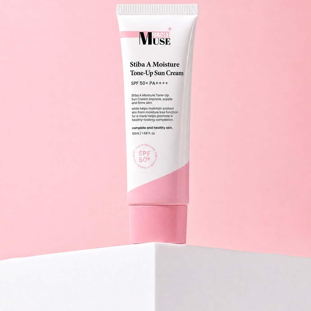 Miracle Muse StevaA 水分トーンアップ サンクリーム PDRN EGFパンテノール シミ 肌に密着 ファンデフリー 50ml 1個